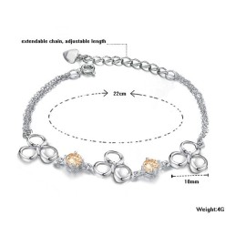 Kvalitets- Och Kvantitetsgaranterat Platinapläterat Titanarmband Med Diamanter För Kvinnor