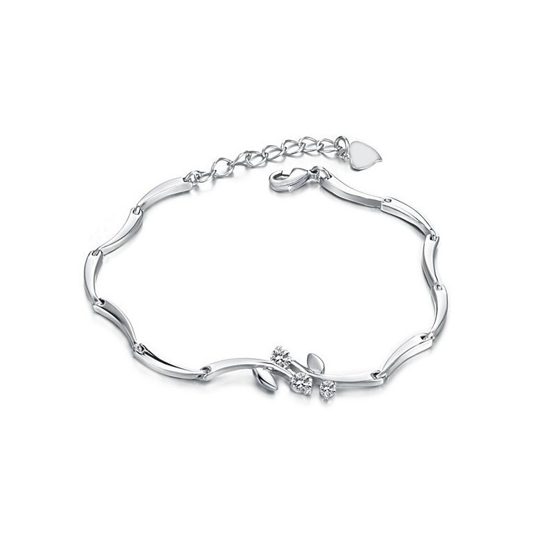 Världsberömt Platinapläterat Titanarmband Med Diamanter För Kvinnor Världsberömt Platinapläterat Titanarmband Med Diamanter För Kvinnor