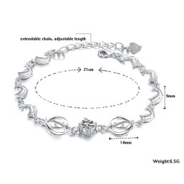 Slitstarkt Delfinformat Platinapläterat Titanarmband Med Diamanter För Kvinnor