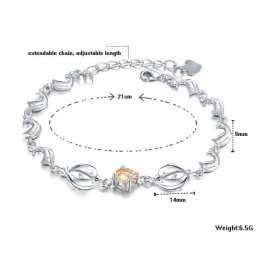Slitstarkt Delfinformat Platinapläterat Titanarmband Med Diamanter För Kvinnor