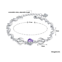 Slitstarkt Delfinformat Platinapläterat Titanarmband Med Diamanter För Kvinnor