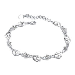 Slitstarkt Platinapläterat Titanarmband Med Diamanter För Kvinnor