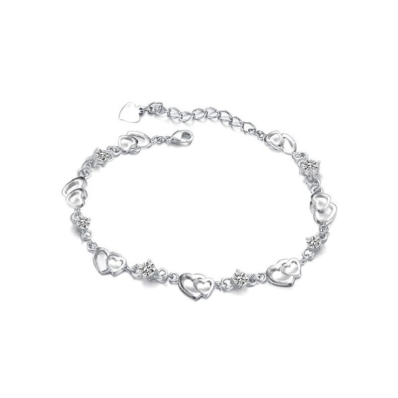 Slitstarkt Platinapläterat Titanarmband Med Diamanter För Kvinnor Slitstarkt Platinapläterat Titanarmband Med Diamanter För Kvinnor