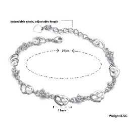 Slitstarkt Platinapläterat Titanarmband Med Diamanter För Kvinnor