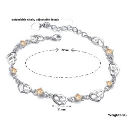 Slitstarkt Platinapläterat Titanarmband Med Diamanter För Kvinnor