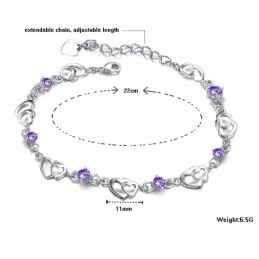 Slitstarkt Platinapläterat Titanarmband Med Diamanter För Kvinnor