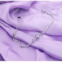 Stabil Kvalitet För Kvinnor I Lila Platinapläterad Titanarmband Med Diamanter