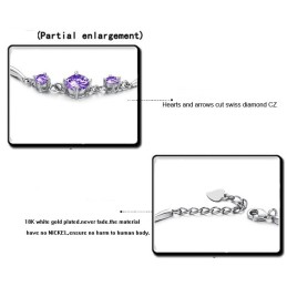 Stabil Kvalitet För Kvinnor I Lila Platinapläterad Titanarmband Med Diamanter