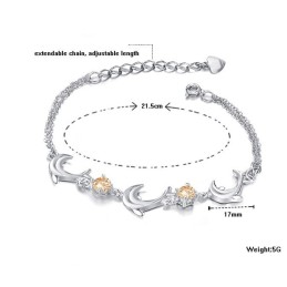 Högkvalitativt Delfinformat Platinapläterat Titanarmband Med Diamanter För Kvinnor