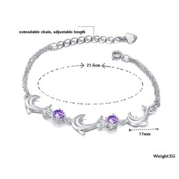 Högkvalitativt Delfinformat Platinapläterat Titanarmband Med Diamanter För Kvinnor