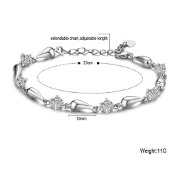 Kvalitets- Och Kvantitetsgaranterat Platinapläterat Titanarmband Med Diamanter För Kvinnor