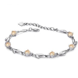Kompletta Specifikationer För Damarmband I Platinapläterat Titan Med Diamanter