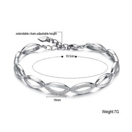 Drottningen Av Kvalitet, Platinapläterat Titanarmband Med Diamanter För Kvinnor