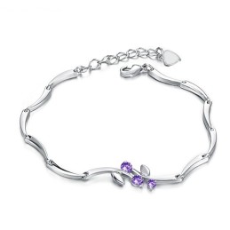 Kvalitets- Och Kvantitetsgaranterat Platinapläterat Titanarmband Med Diamanter För Kvinnor