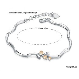 Kvalitets- Och Kvantitetsgaranterat Platinapläterat Titanarmband Med Diamanter För Kvinnor