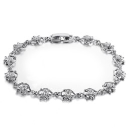 Världsomfattande Känt Platinapläterat Titanarmband För Kvinnor