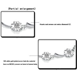 Slitstarkt, Klöverformat Platinapläterat Titanarmband För Kvinnor