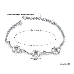 Slitstarkt, Klöverformat Platinapläterat Titanarmband För Kvinnor