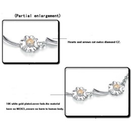 Slitstarkt, Klöverformat Platinapläterat Titanarmband För Kvinnor