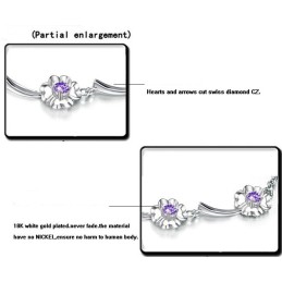 Slitstarkt, Klöverformat Platinapläterat Titanarmband För Kvinnor