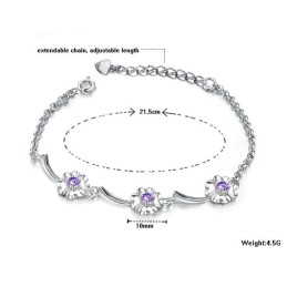 Slitstarkt, Klöverformat Platinapläterat Titanarmband För Kvinnor