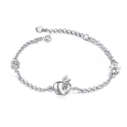 Kompletta Specifikationer För Kvinnor, Äppelformat Platinapläterat Titanarmband Med Diamanter