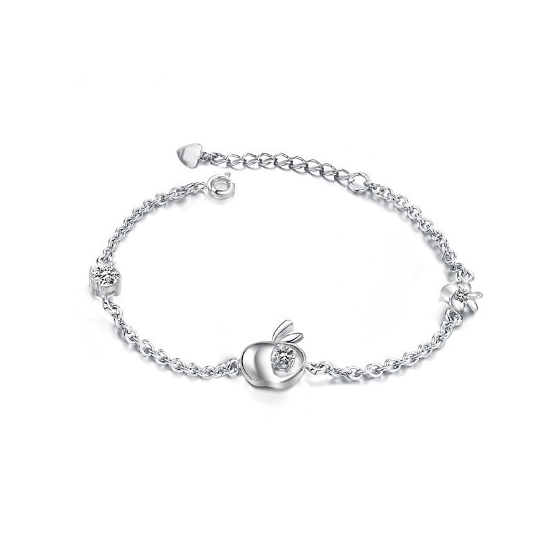 Kompletta Specifikationer För Kvinnor, Äppelformat Platinapläterat Titanarmband Med Diamanter Kompletta Specifikationer För Kvinnor, Äppelformat Platinapläterat Titanarmband Med Diamanter