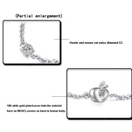 Kompletta Specifikationer För Kvinnor, Äppelformat Platinapläterat Titanarmband Med Diamanter