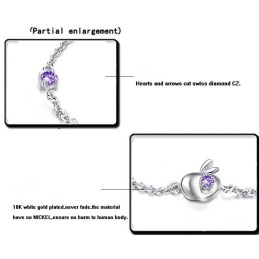 Kompletta Specifikationer För Kvinnor, Äppelformat Platinapläterat Titanarmband Med Diamanter