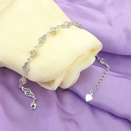 Högkvalitativt Ihåligt Platinapläterat Titanarmband Med Diamanter För Kvinnor