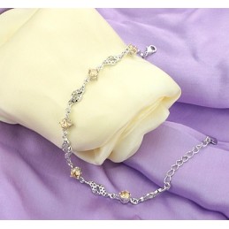 Högkvalitativt Ihåligt Platinapläterat Titanarmband Med Diamanter För Kvinnor