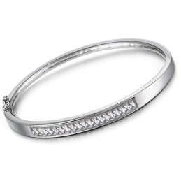Pålitlig Kvalitets Allergifri Platinapläterad Titanarmband Med Diamanter För Kvinnor