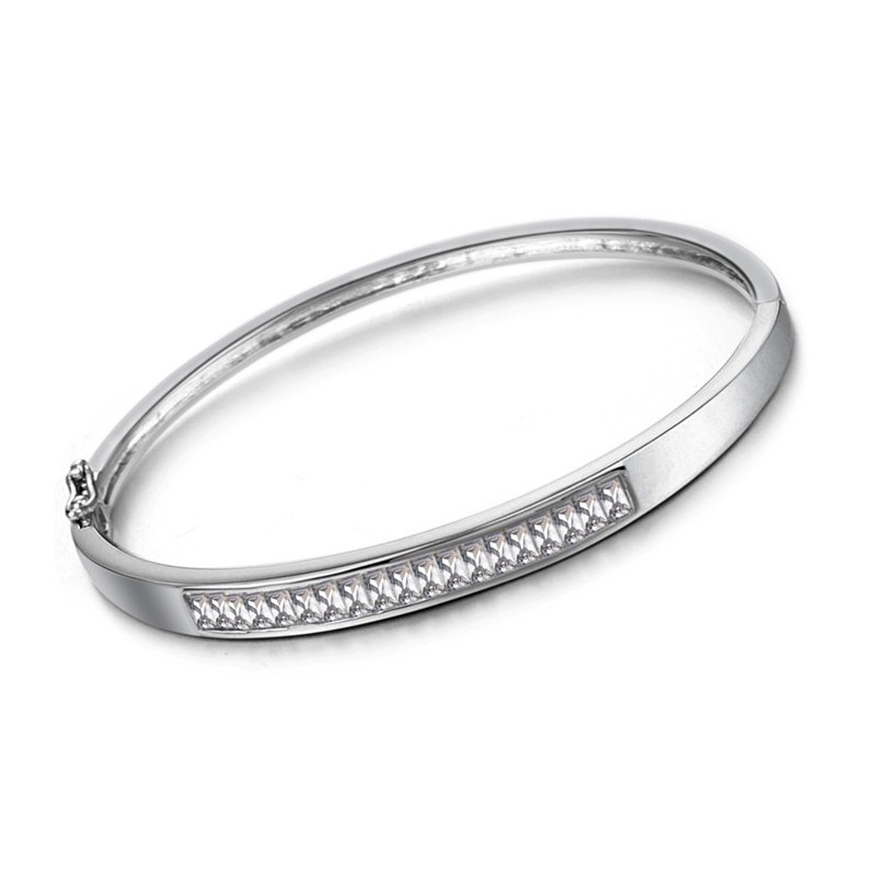 Pålitlig Kvalitets Allergifri Platinapläterad Titanarmband Med Diamanter För Kvinnor Pålitlig Kvalitets Allergifri Platinapläterad Titanarmband Med Diamanter För Kvinnor