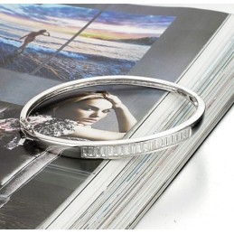 Pålitlig Kvalitets Allergifri Platinapläterad Titanarmband Med Diamanter För Kvinnor