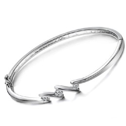 Kvalitets- Och Kvantitetsgaranterat Allergifritt Platinapläterat Titanarmband Med Strass För Kvinnor