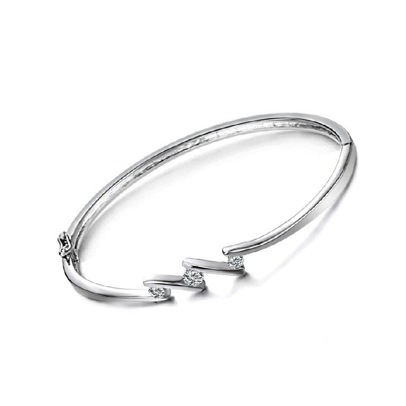 Kvalitets- Och Kvantitetsgaranterat Allergifritt Platinapläterat Titanarmband Med Strass För Kvinnor Kvalitets- Och Kvantitetsgaranterat Allergifritt Platinapläterat Titanarmband Med Strass För Kvinnor
