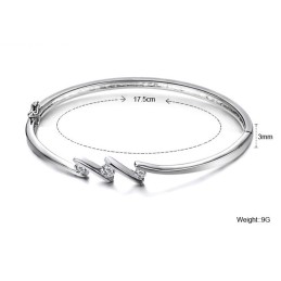 Kvalitets- Och Kvantitetsgaranterat Allergifritt Platinapläterat Titanarmband Med Strass För Kvinnor