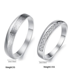 Världsomspännande Platinapläterad Titanring För Kvinnor Med Strass