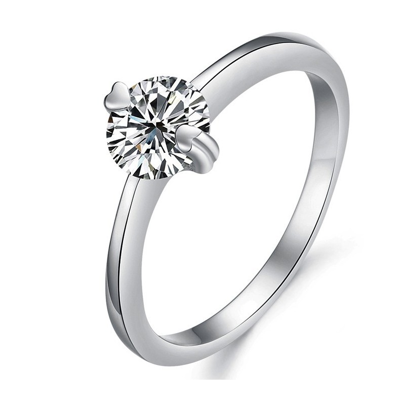 Kvalitets- Och Kvantitetsgaranterad Platinapläterad Titanring Med Strass För Kvinnor Kvalitets- Och Kvantitetsgaranterad Platinapläterad Titanring Med Strass För Kvinnor