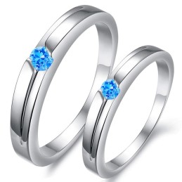 Utmärkt Kvalitet Blå Platina Pläterad Titanring För Älskare Med Strass