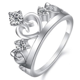 Världsomspännande Platinapläterad Titanring Med Strass