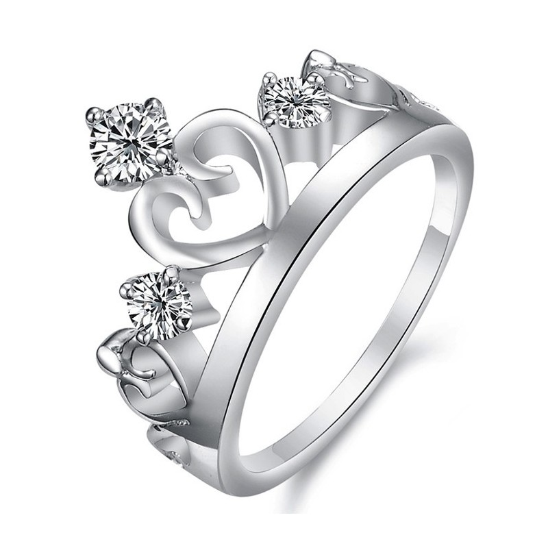 Världsomspännande Platinapläterad Titanring Med Strass Världsomspännande Platinapläterad Titanring Med Strass