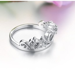 Världsomspännande Platinapläterad Titanring Med Strass