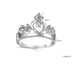 Världsomspännande Platinapläterad Titanring Med Strass