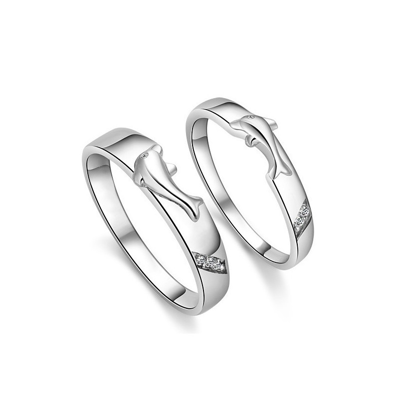 Kompletta Specifikationer Delfin Platinapläterad Titanring För Älskare Kompletta Specifikationer Delfin Platinapläterad Titanring För Älskare