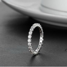 Världsomspännande Platinapläterad Titanring För Kvinnor