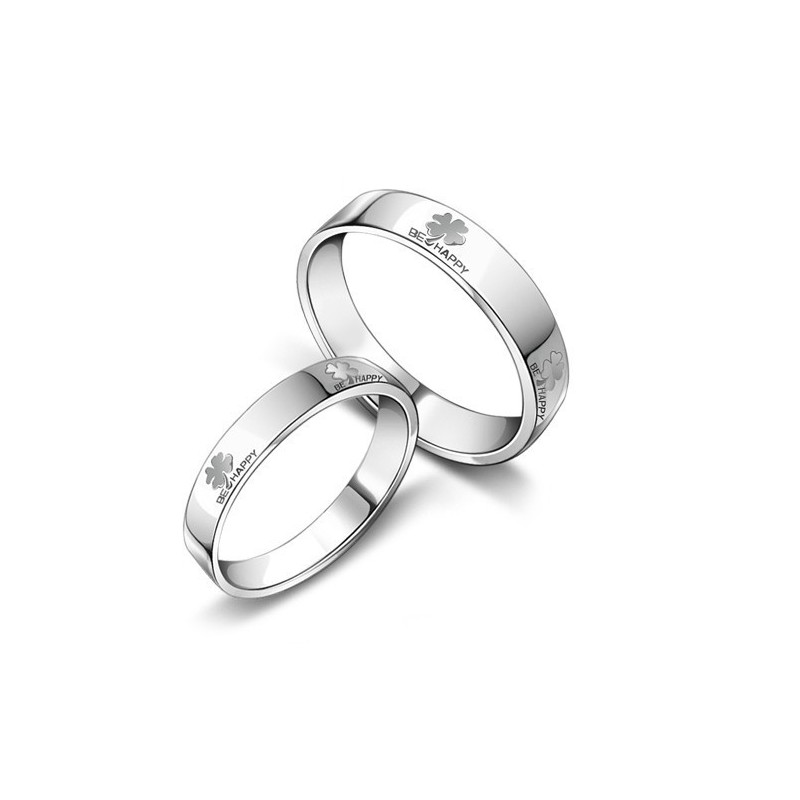 Välkänd För Sin Fina Kvalitet, Klöverformad Platinapläterad Titanring För Älskare Välkänd För Sin Fina Kvalitet, Klöverformad Platinapläterad Titanring För Älskare