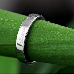 Överlägsen Kvalitet, Kortfattad Platinapläterad Titanring För Älskare