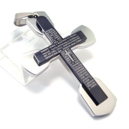 Moderiktigt Herr Svart Titan Bibel Korshänge - Fri Kedja
