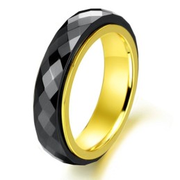 Världsomspännande Svart Volframkeramisk Ring